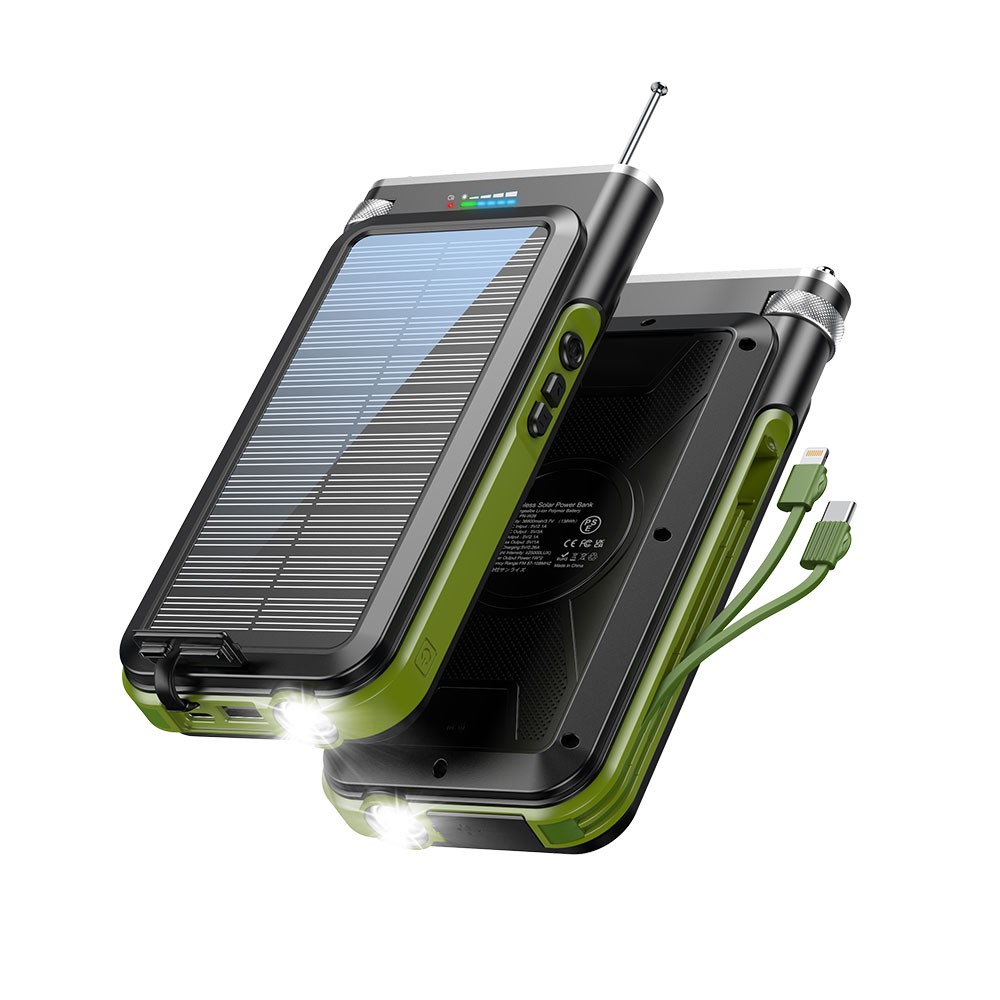 20000mAh FM radio Brezžični polnilec Solarna baterija