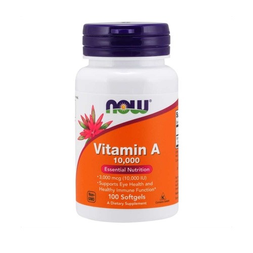 Now Foods Vitamin A 10.000 IU (100 Softgels) Unflavored