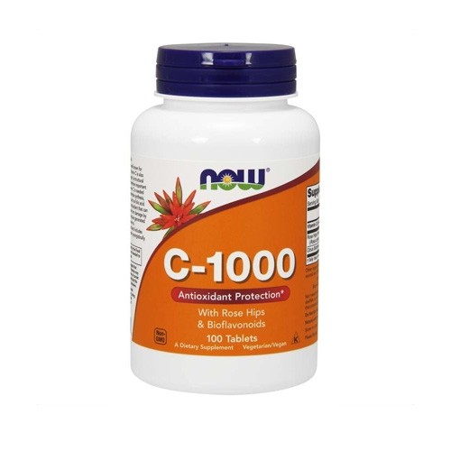Now Foods C-1000 with Rose Hips & Bioflavonoids (100 Tabs) Unflavored